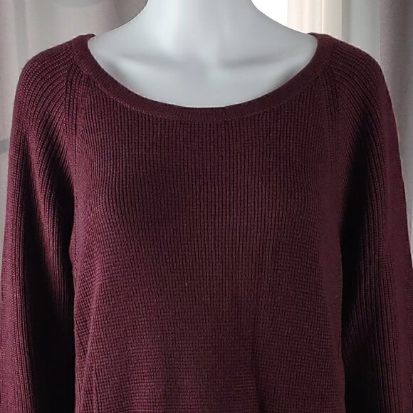 INC Womens Waffle Knit Side-Zip Pullover Purple Sweater Size XXL - Picture 2 of 11